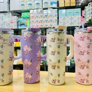 SITARAYURI 30oz Stainless Steel Insulated Water Bottle Thermal Coffee Insulation Cup Cold Hot Mug Vacuum Flask with Handle Straw