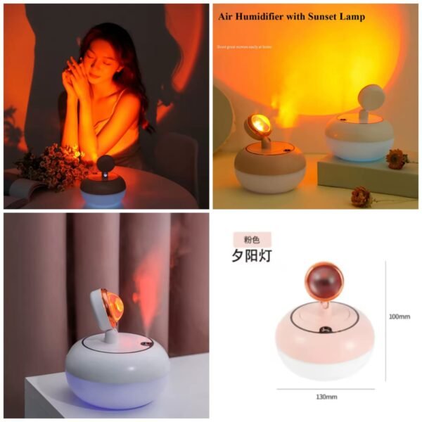 Sunset Light with Humidifier  (Box Packing) Premium Quality 🇨🇳