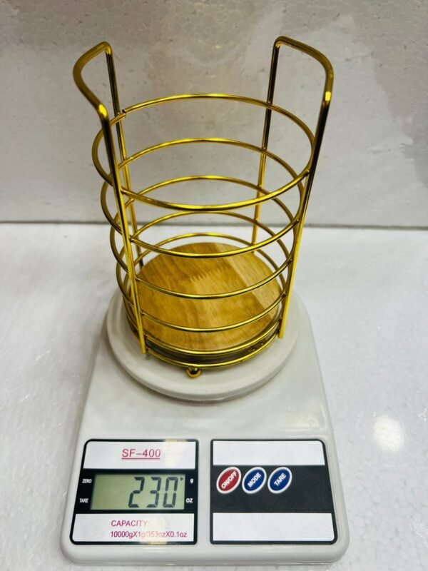 GOLDEN SPOON HOLDER (UTENSILS RACK) BAMBOO BASE - Image 2