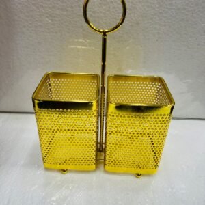 GOLDEN SPOON HOLDER (UTENSILS RACK TWO PARTITION: