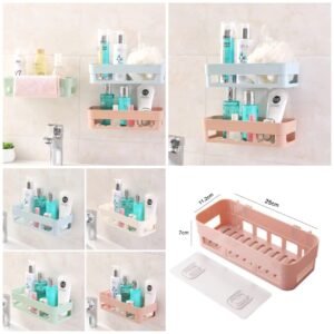 Self-Adhesive Wall Shelf Plastic @180/- (Random Colours)