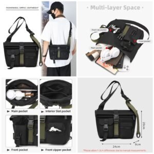 Double Pocket Accessories Bag @- (Black Colour)