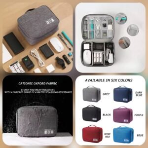 Portable Electronic Accessories Organizer Case (All Colours Available)