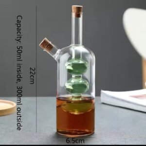 2 in 1 double layer glass olive oil bottle @900
