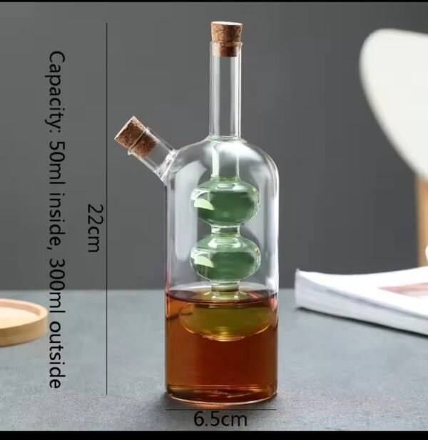2 in 1 double layer glass olive oil bottle @900