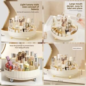 360° Rotating Luxury Cosmetic Partition Organizer Tray @1500- (Premium Quality 🇨🇳) Box Packin
