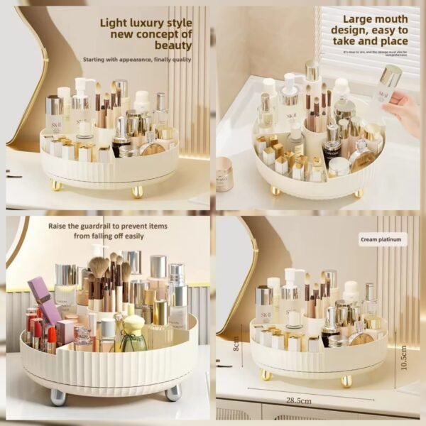 360° Rotating Luxury Cosmetic Partition Organizer Tray @1500- (Premium Quality 🇨🇳) Box Packin