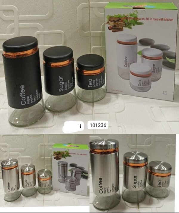 3pcs jar set glass @1900