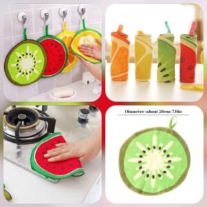 4pcs Fruit Kitchen Cleaning Towels  All prints in 1 Pack)