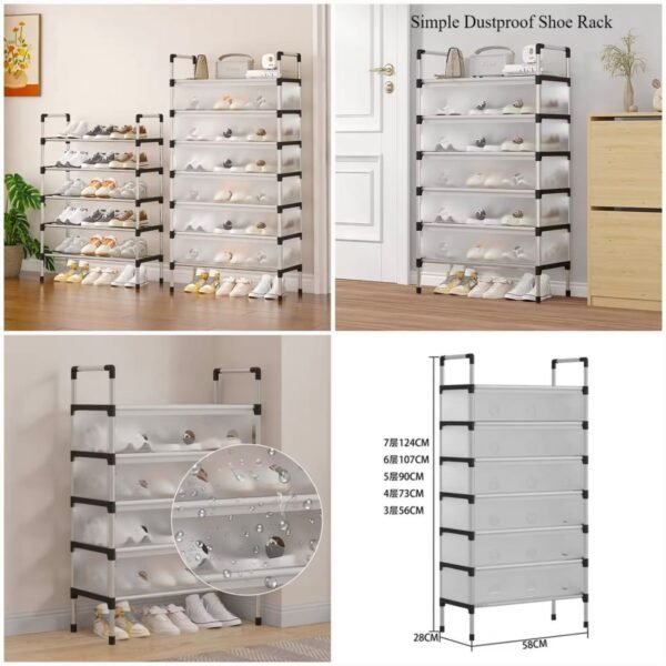 Shoe Rack Multilayer Dustproof Large Capacity 5Layer