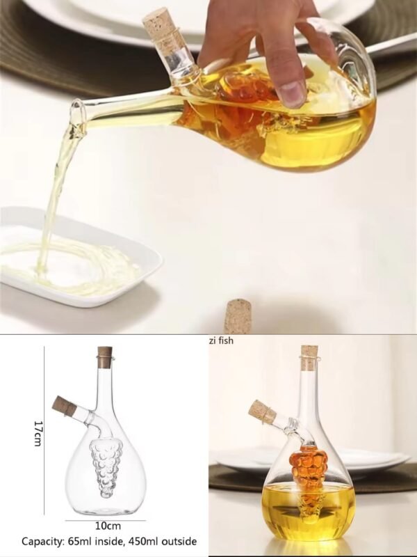 2 in 1 double layer glass olive oil bottle @900 - Image 2