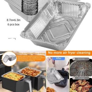 Disposable aluminium air fryer size 8.7 pack of 6