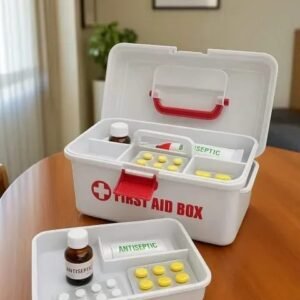 Emergency Storage Cabinet – Heavy Duty Plastic First Aid Medicine Box Organizer