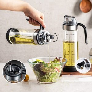 Glass Oil Dispenser Bottle Auto Flip 550 ML