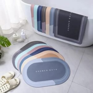 Super Water Absorbent Non-Slip OVAL Bath Mat Floor Mat for Bathroom Shower Room Tub Entrance Kitchen    (Only Random Colours)🤩   Rs. 350/- ☑