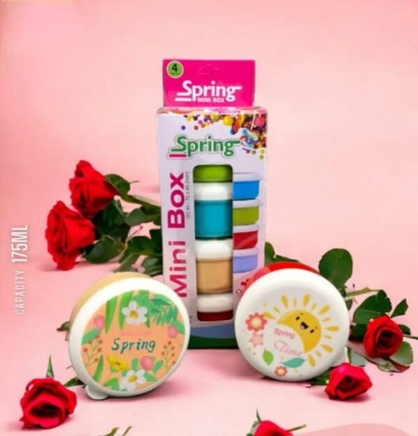 Set of 4 Mini Spring Bowl With Seal Cap food Storage Boxes - Image 2