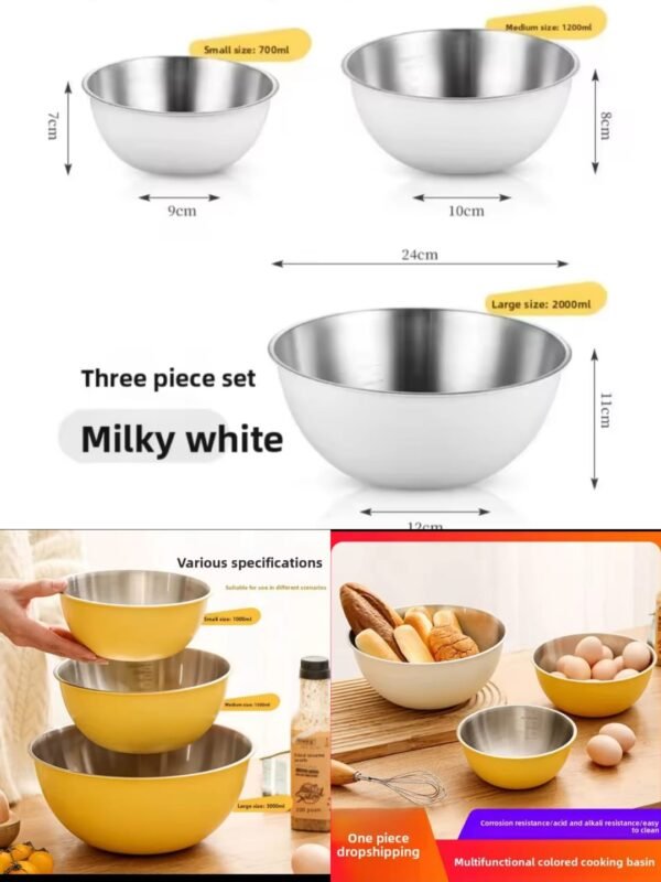 Stainless steel bowl 3 size available small@500.   Medium @600.   Large@700