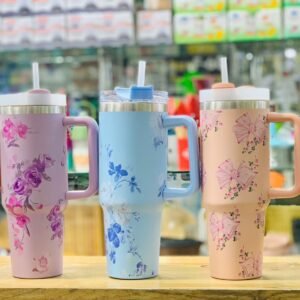 40 oz Tumbler with Handle Lid Straw 40oz Stainless Steel Water Bottle Vacuum Thermos Cup Travel Car Coffee Mug  