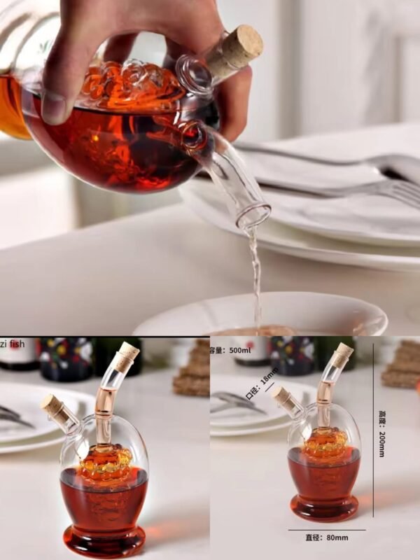 2 in 1 double layer glass olive oil bottle @900 - Image 3