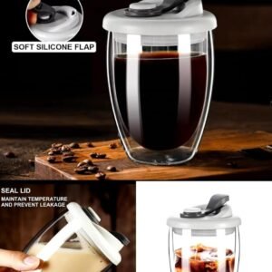 Double wale glass with lid 450ml @ sal