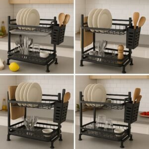 2-Tier Stainless Steel Dish Rack (Premium Quality