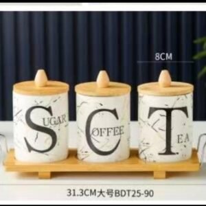 Air tight ceramic jar wood stand