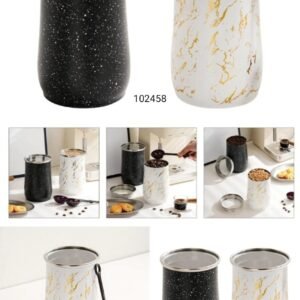Metal jar 1000ml with plastic spoon @each sal