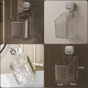 Premium Glacier Texture Suction Wall Bathroom Organizer  (High Quality)