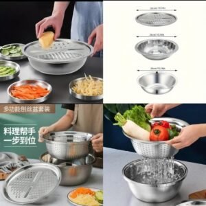 stainless steel kitchen set colander slicer greater 3pcs set@ sal