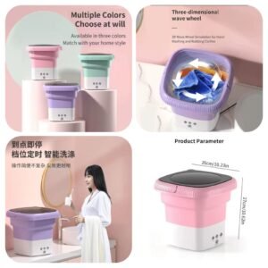 Foldable Electric Mini Washing Machine With Dryer Option - (Box Packing)