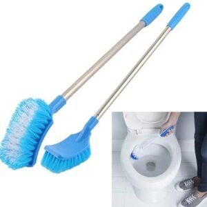 Steel Handle Bathroom Toilet Bowl Brush and Holder Handy Compact Toilet Bowl Cleaner Brush for Bathroom-☑️ qad