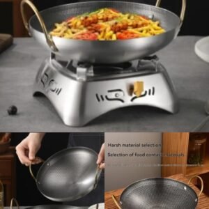 1pc thick non stick pot, dry pot, commercial double ear bar tripod, honeycomb .. 20cm @  sal