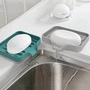 Self Draining Soap Bar Holder Silicone Kitchen Sink Soap Dish Sponge Tray -☑️ qad