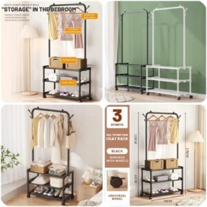 Attechable 3L Storage Rack Plus Hanging Coat Rack