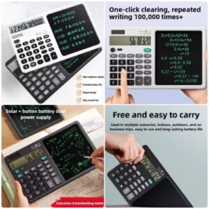 Calculator With Writing Tablet Portable 12Digit LCD Large Display Calculator
