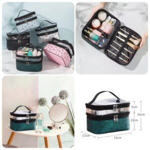 Double Layer Spider Cosmetic Pouch Avalaible Colour green & black & Silver)