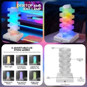 Triangle Cube Atmosphere Multi-Colour Lighting Rechargeable Lamp   -(Premium Quality)