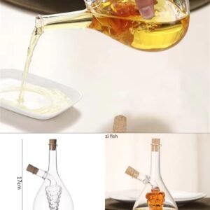 2 in 1 double layer glass olive oil bottle  sal