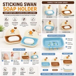Cute sticking swan soap holder   khu