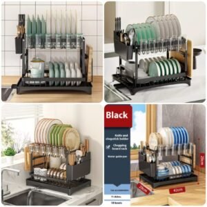 Dish Drainer Rack With Glass Holders   ( Box Packing) Premium Quality