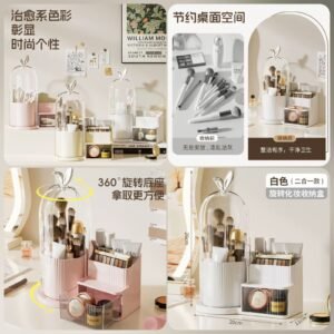 Rotating Brush Holder With Cosmetic Organizer @1500 bhh