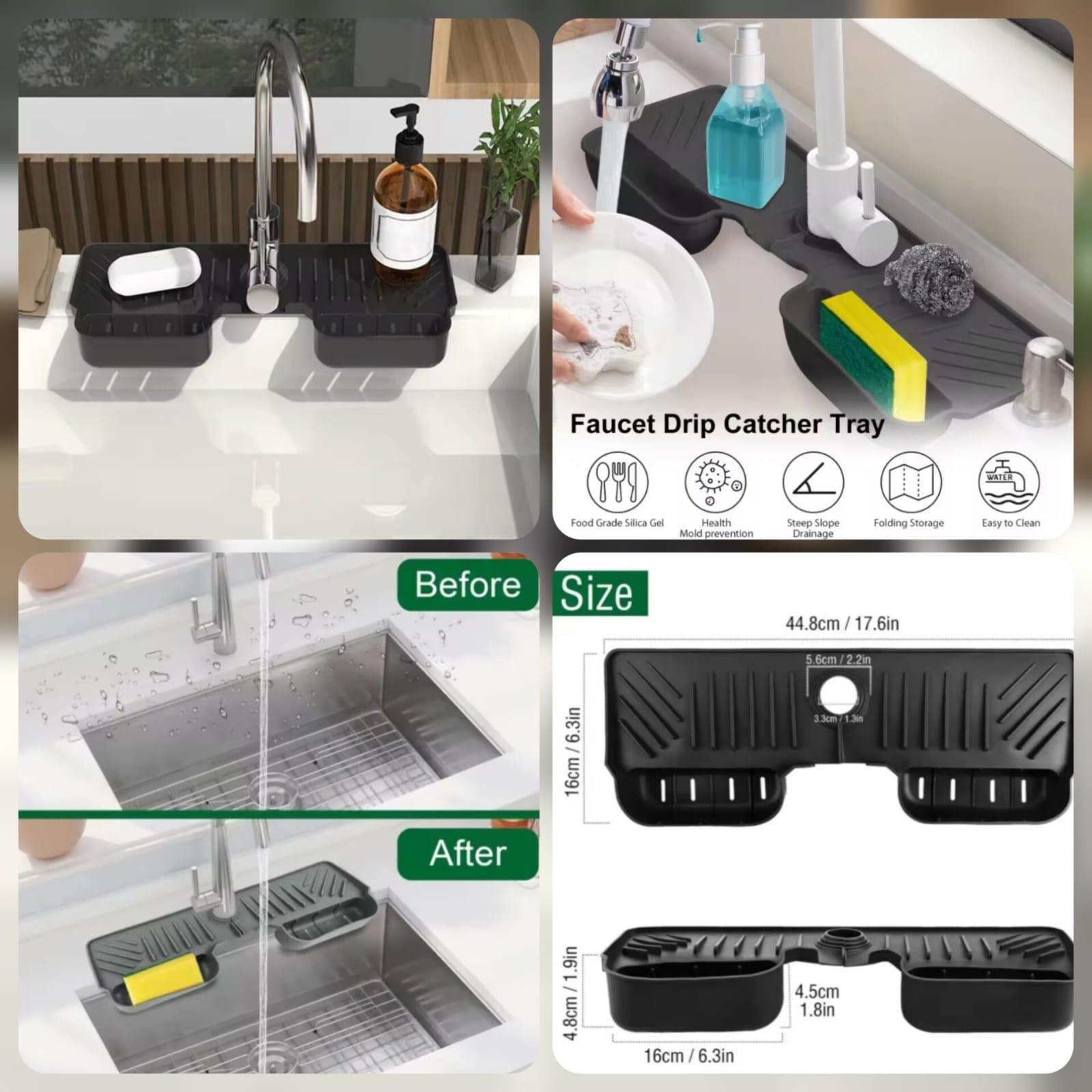 Silicone Sink Matt With Sponge Holder@400 Premium Quality
