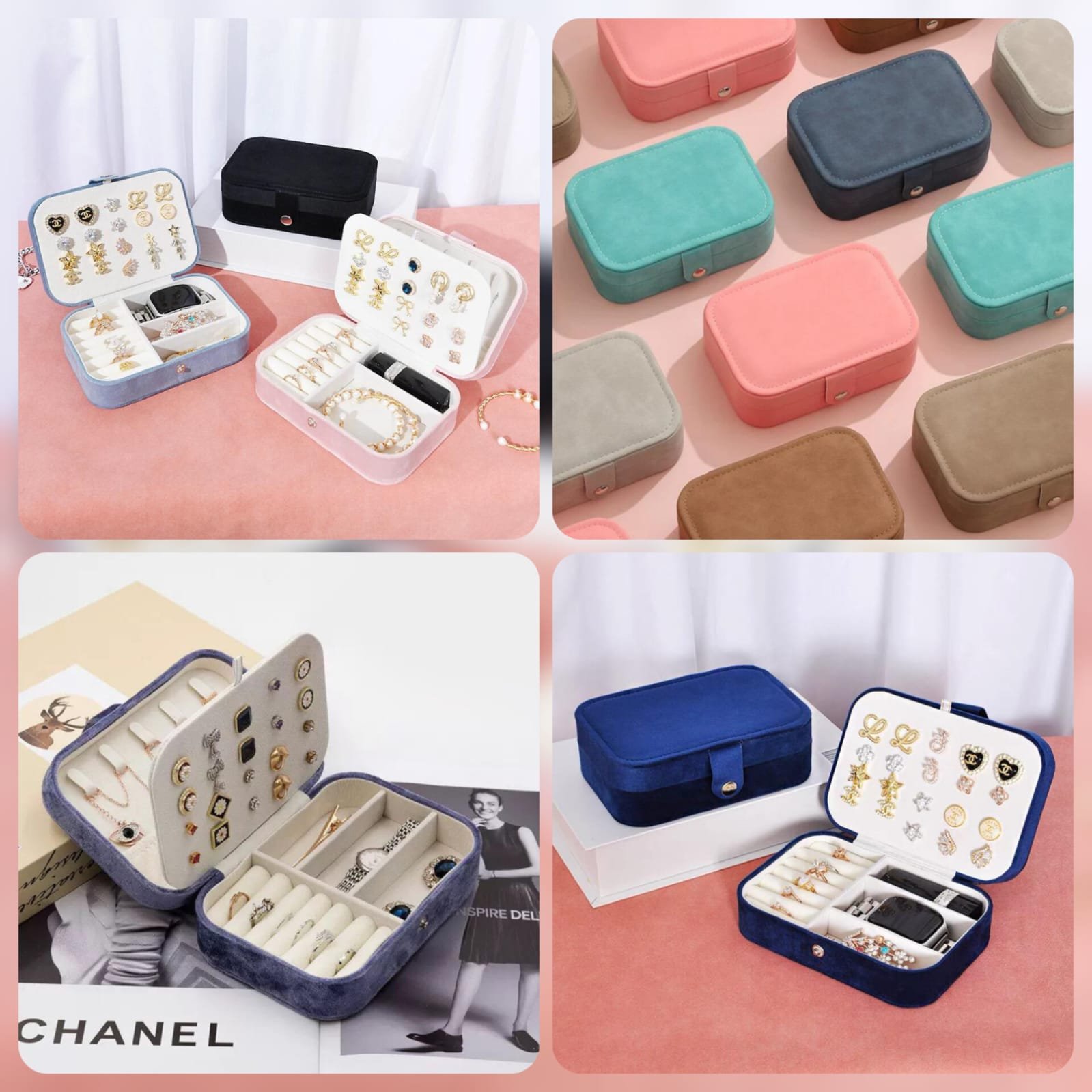 Velvet Medium Leather Jewellery Organizer@600